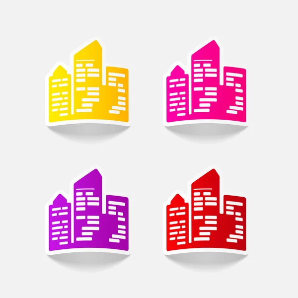 City skyscrapers icon — Stock Vector