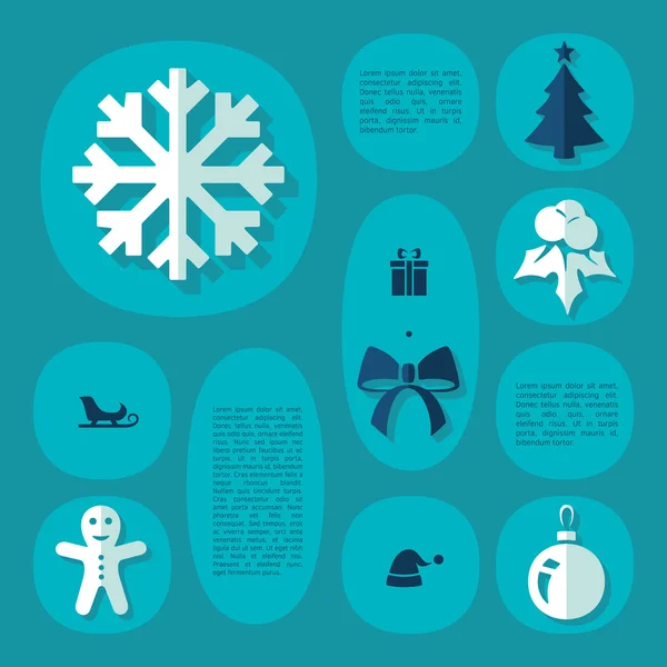 Kerstmis platte infographic — Stockvector