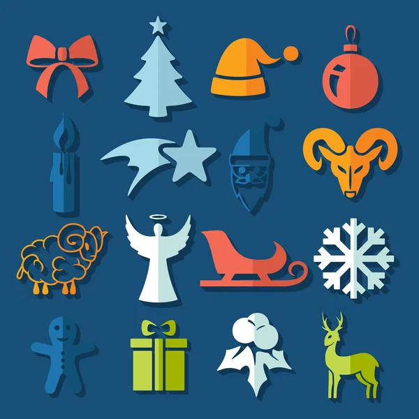 Set of Christmas icons — Stock Vector