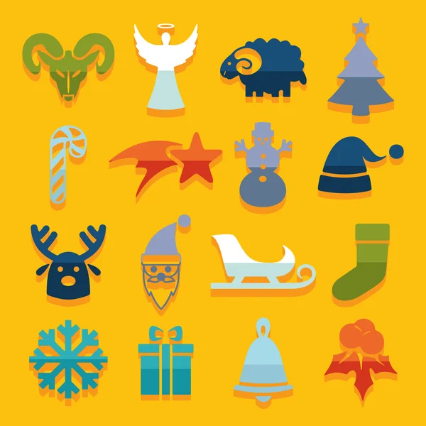 Set of Christmas icons — Stock Vector