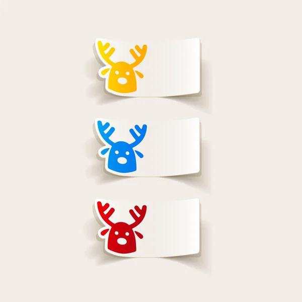 Christmas deer icon — Stock Vector