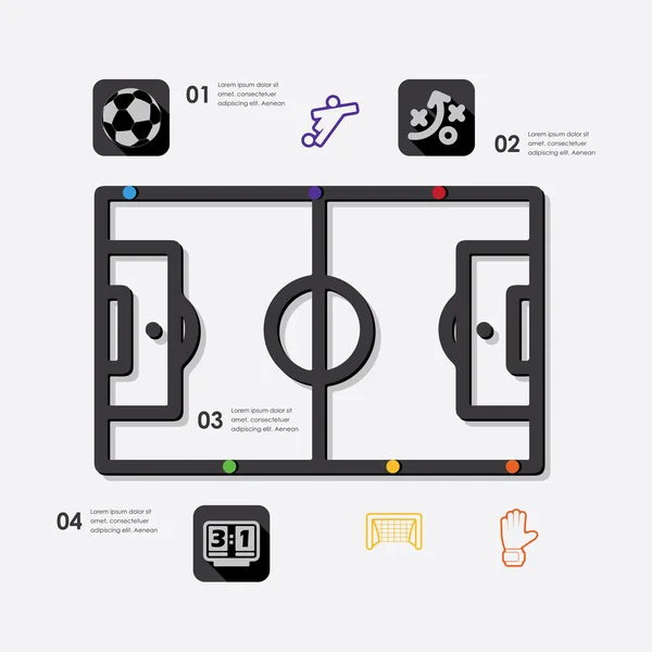 Fußball-Infografik — Stockvektor