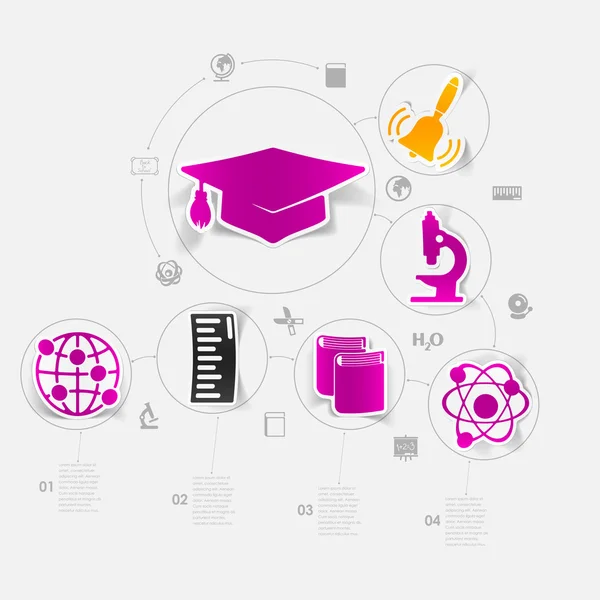 Utbildning klistermärke infographic — Stock vektor