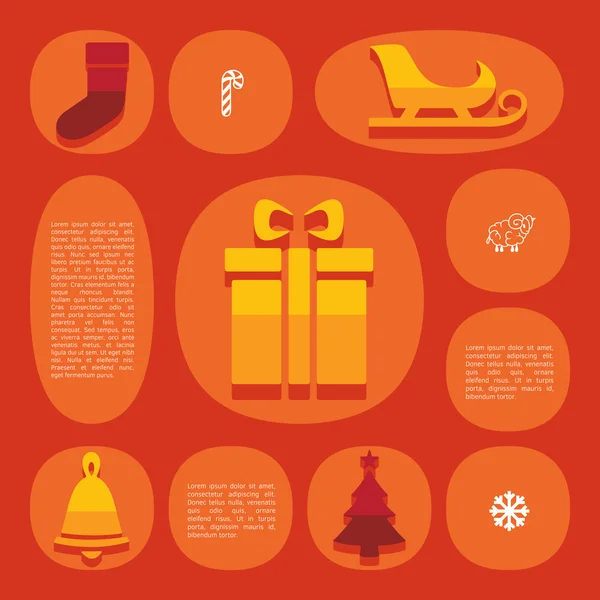 Infografica piatto di Natale — Vettoriale Stock