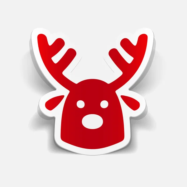 Weihnachtsikone Hirsch — Stockvektor