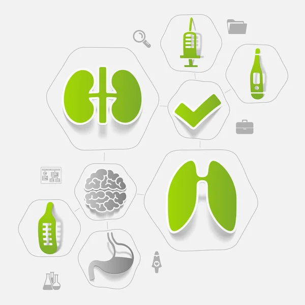 Medicina pegatina infografía — Vector de stock