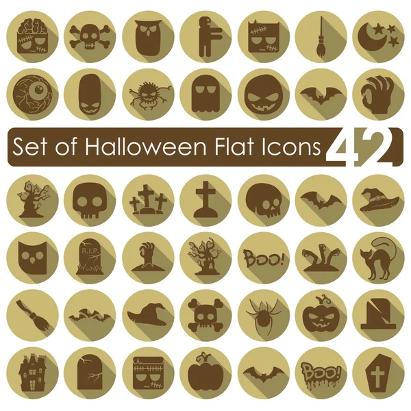 Conjunto de iconos planos de Halloween — Archivo Imágenes Vectoriales