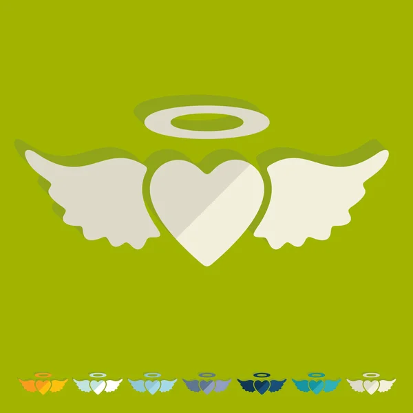 Ikona angel srdce — Stockový vektor