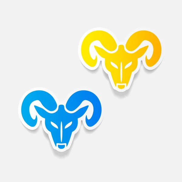 Cabeça do ícone de carneiro — Vetor de Stock