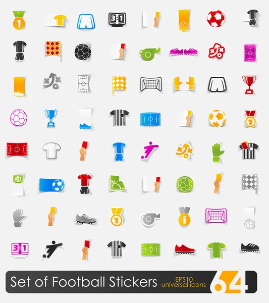 Set of football stickers — Stock Vector