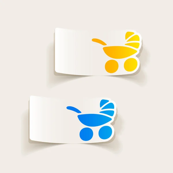 Bebé buggy icono — Vector de stock