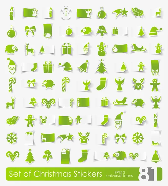 Set of Christmas stickers — Stock Vector