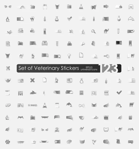 Set of veterinary stickers — Stock Vector