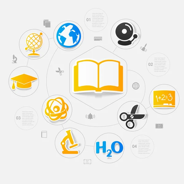 Education sticker infographic — Stock Vector