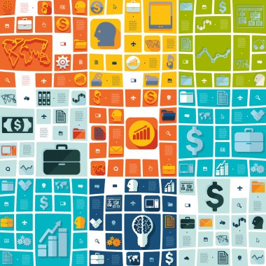 iş düz Infographic