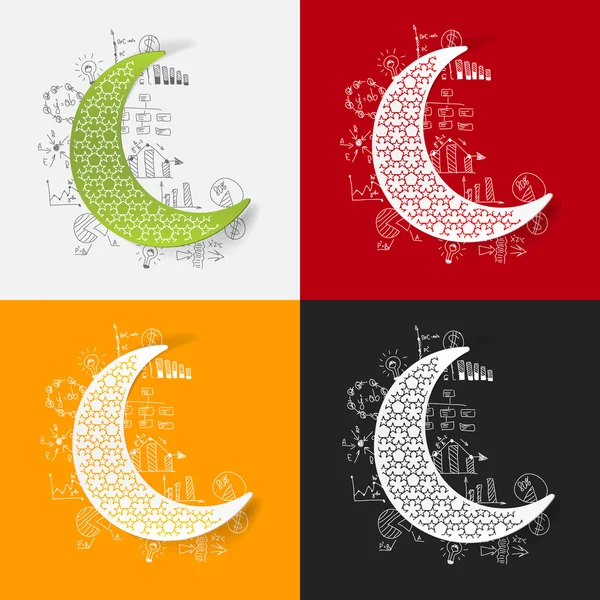 Tekening business formules met maan — Stockvector