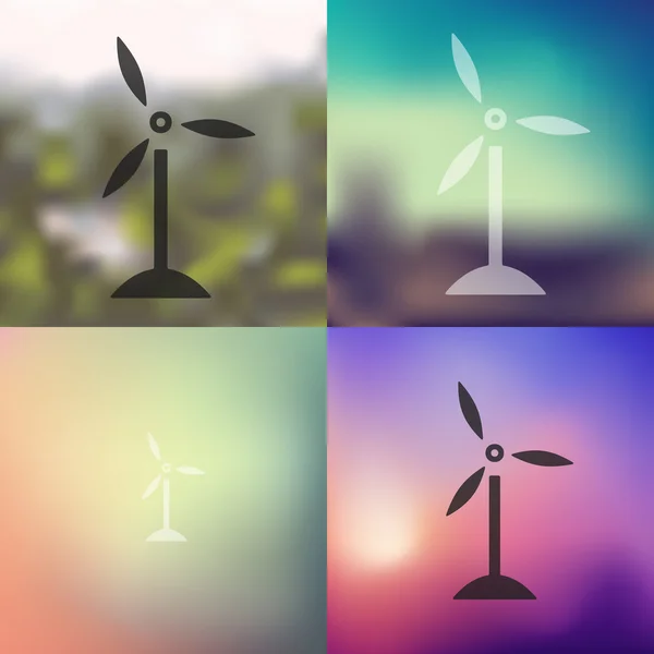 Symbol für Windkraftanlagen — Stockvektor