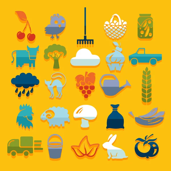 Conjunto de ícones da agricultura —  Vetores de Stock