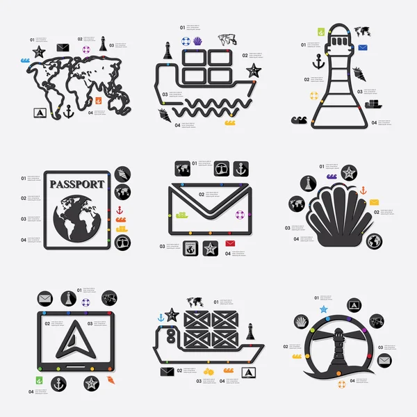 Infographie du camionnage maritime — Image vectorielle