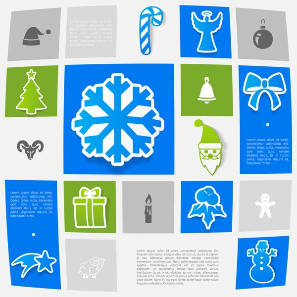 Christmas sticker infographic — Stock Vector