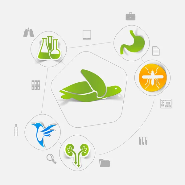 Tierärztliche Aufkleber-Infografik — Stockvektor