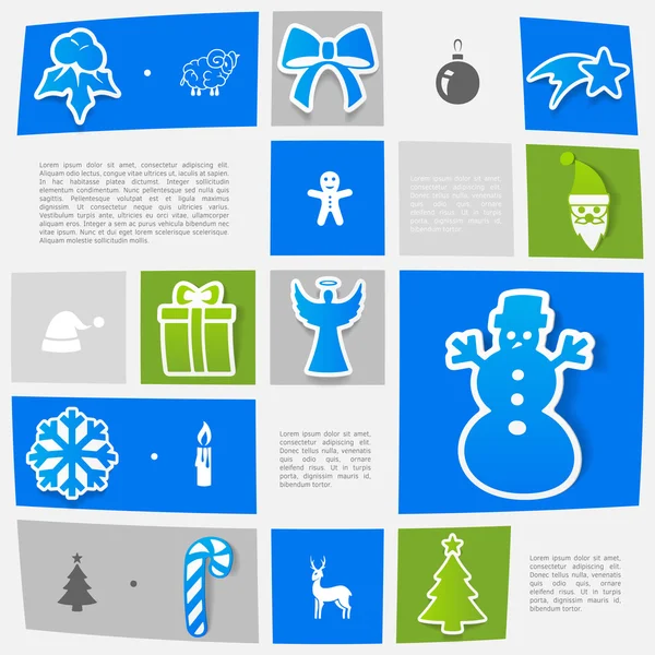 Boże Narodzenie naklejki infographic — Wektor stockowy