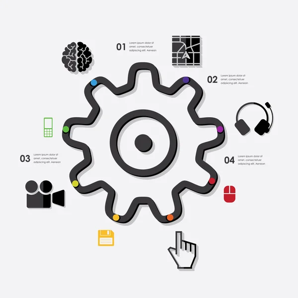 Tecnologia infografica — Vettoriale Stock