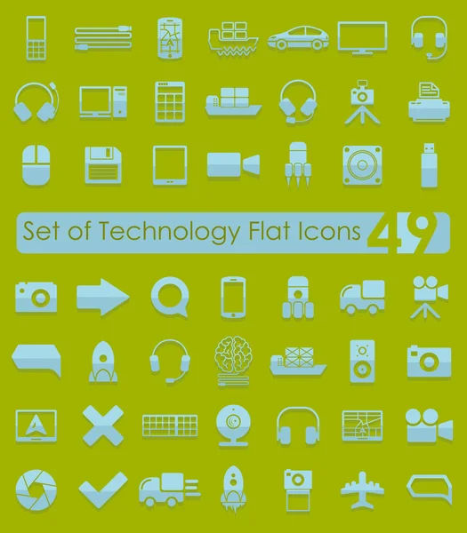 技術フラット アイコンのセット — ストックベクタ