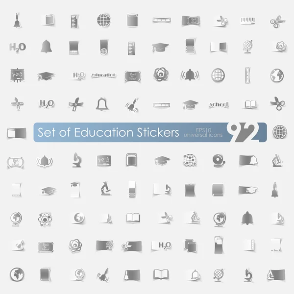 Set of education stickers — Stock Vector