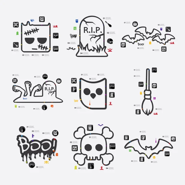 Infografía de Halloween — Vector de stock