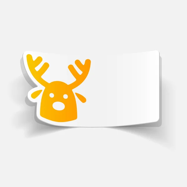 Christmas deer icon — Stock Vector