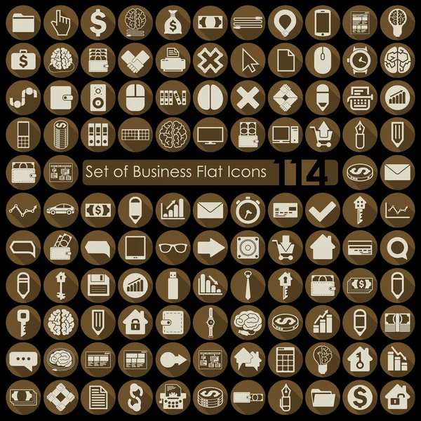 Set van zakelijke platte pictogrammen — Stockvector
