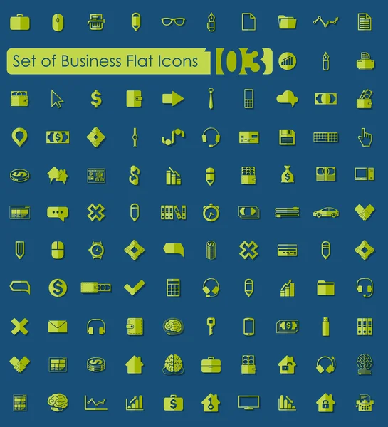 Set of business flat icons — Stock Vector