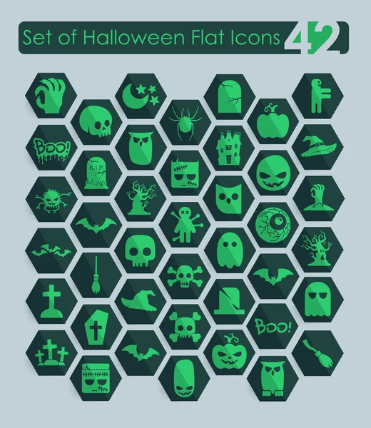 Conjunto de iconos planos de Halloween — Vector de stock