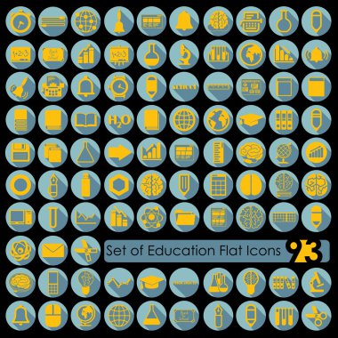 Eğitim düz simgeler kümesi