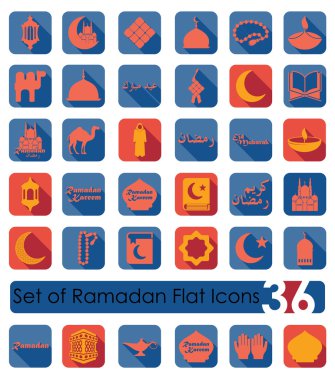 Ramazan düz simgeler kümesi