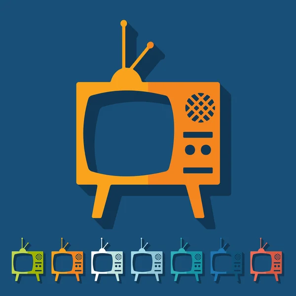 Flat design: old tv — Stock Vector