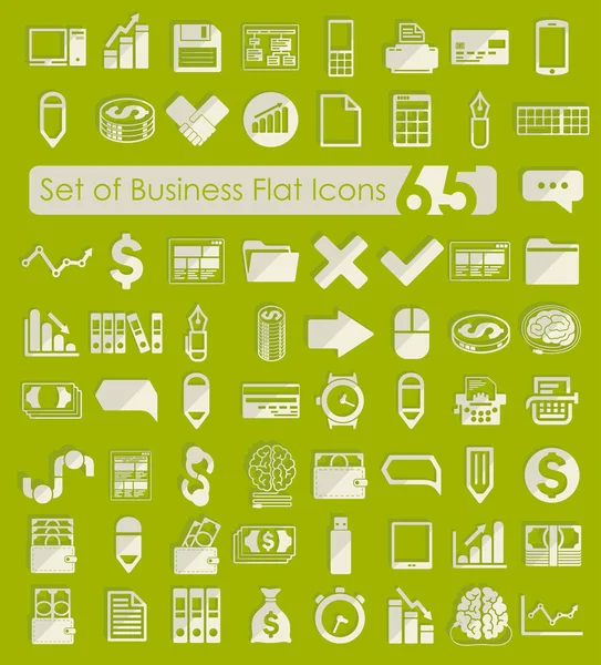 Set of business flat icons — Stock Vector