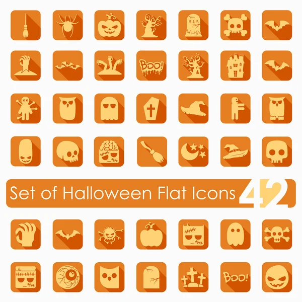 Set van halloween plat pictogrammen — Stockvector