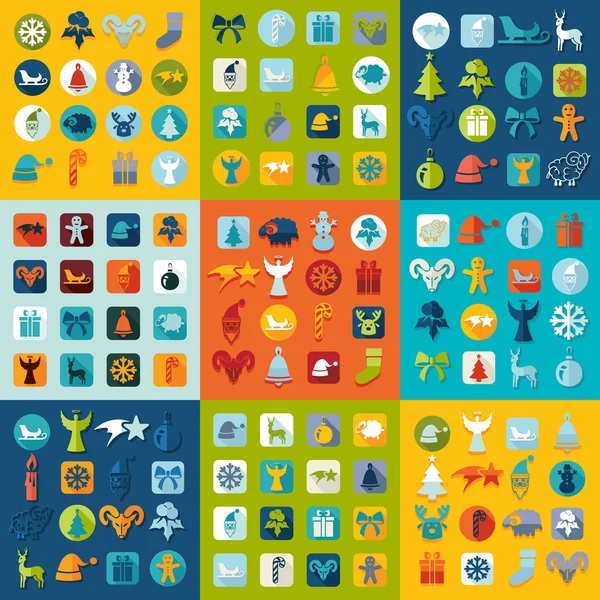 Conjunto de iconos de Navidad — Vector de stock