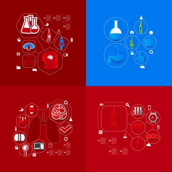 Infográfico da etiqueta da medicina — Vetor de Stock