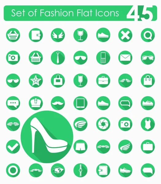 Conjunto de iconos planos de moda — Vector de stock