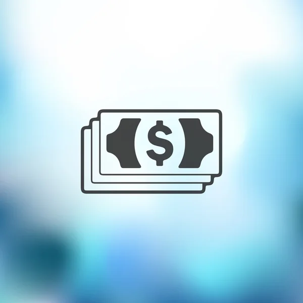 Ícone de dinheiro no fundo borrado — Vetor de Stock