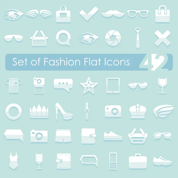 Set of fashion flat icons — Stock Vector