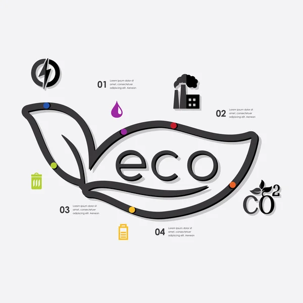 Ícone infográfico de ecologia — Vetor de Stock