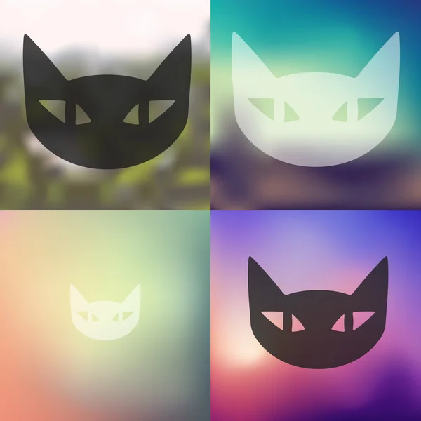 Icône chat floue — Image vectorielle