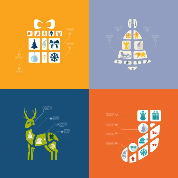 Infografía plana de Navidad — Vector de stock