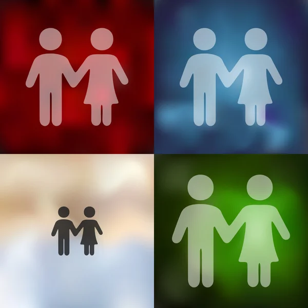 Couple en amour icône — Image vectorielle