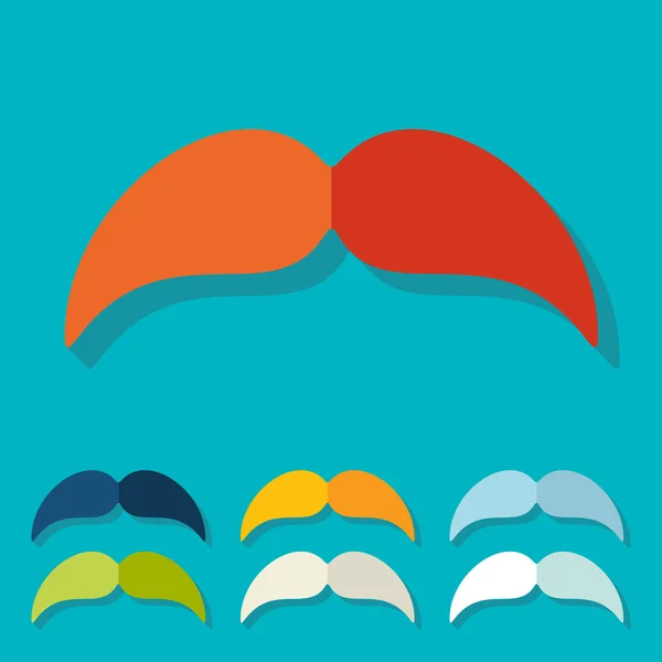 Flat design: mustache — Stock Vector