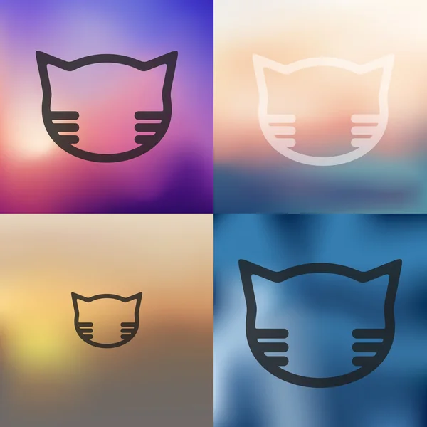 Icono de gato borroso — Vector de stock
